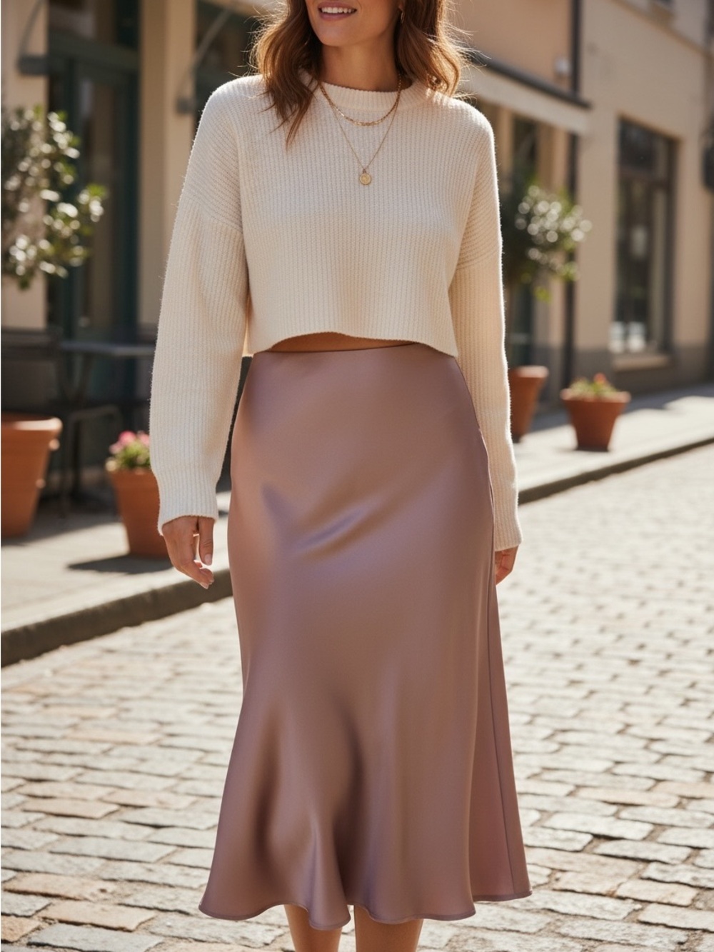 Satin Midi Skirt